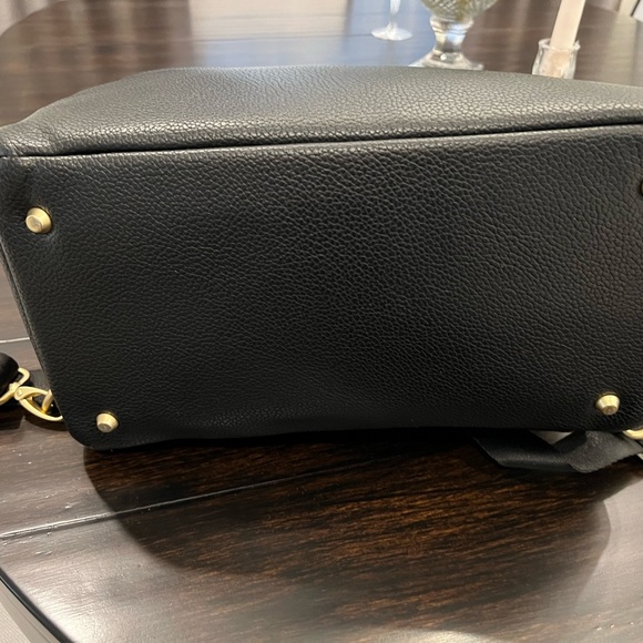Freshly Picked Original Diaper Bag - Black Vegan Leather with Gold Metal - Picture 8 of 9